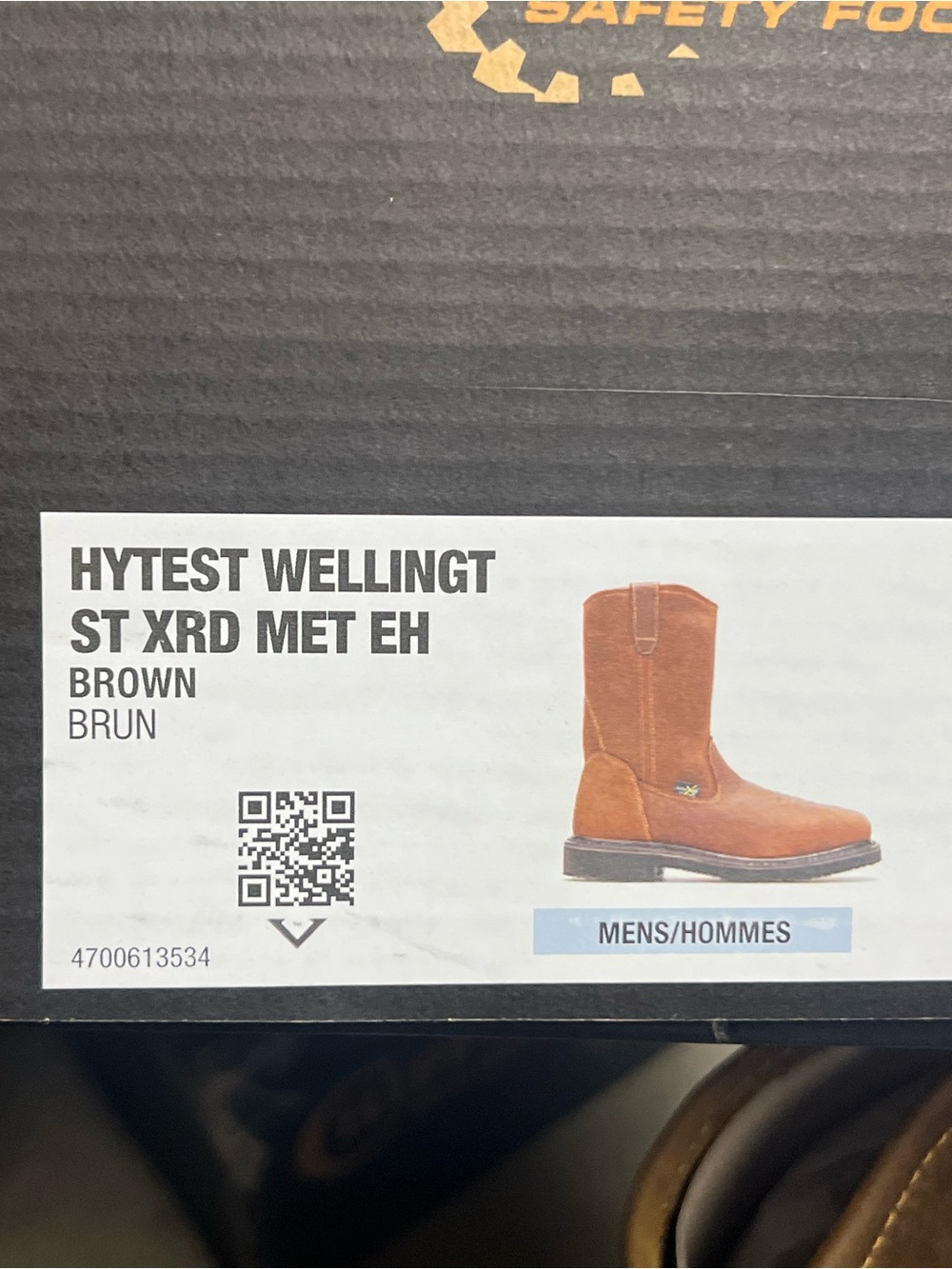 New Men's Hytest Wellington ST XRD Met Brown Leather Work Boots Oil Resistant - Picture 12 of 13